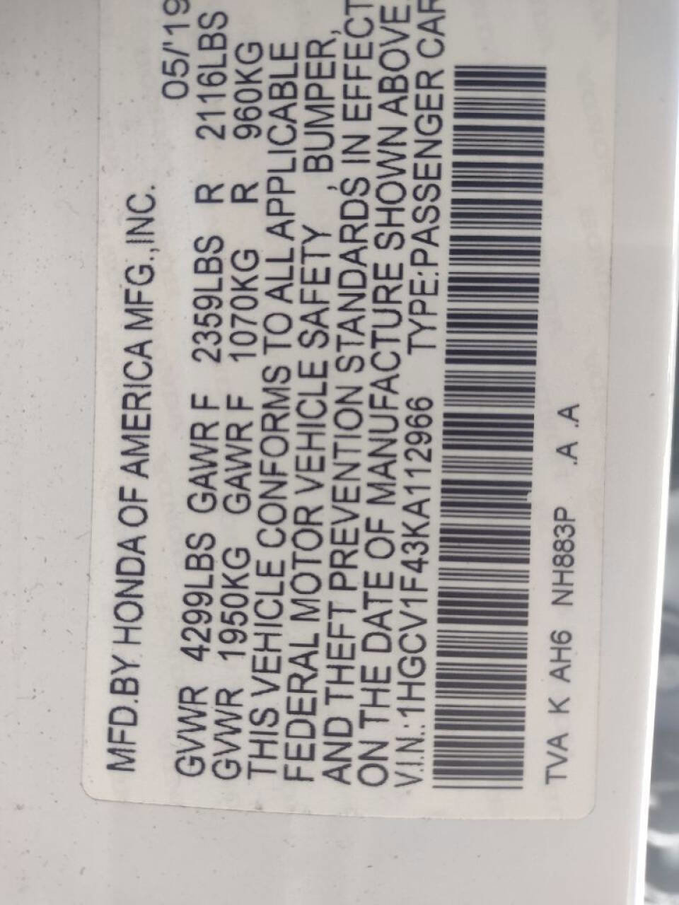 Used 2019 Honda Accord EX image 22