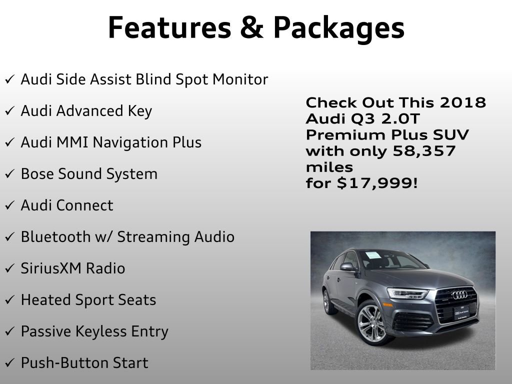 Used 2018 Audi Q3 2.0T Premium Plus w/ Premium Plus Package AWD/4WD image 8