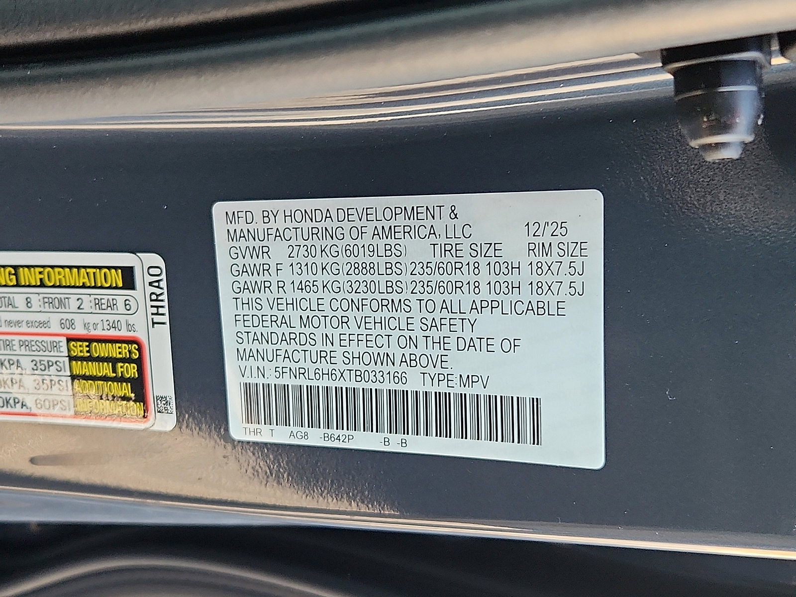 New 2026 Honda Odyssey EX-L image 17