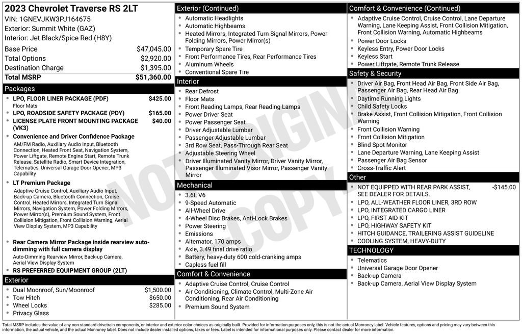 Certified 2023 Chevrolet Traverse RS w/ LPO, Floor Liner Package AWD/4WD image 36