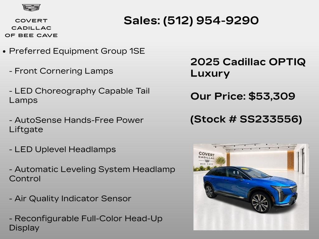 New 2025 Cadillac Optiq Luxury 2 w/ LPO, Floor Liner Package AWD/4WD image 14