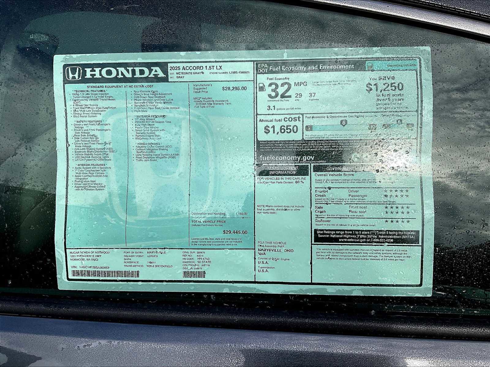 New 2025 Honda Accord LX image 18