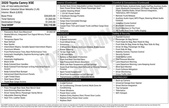 Used 2020 Toyota Camry XSE image 4