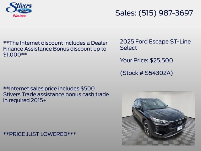 Certified 2025 Ford Escape ST-Line Select w/ Tech Pack #2 image 7