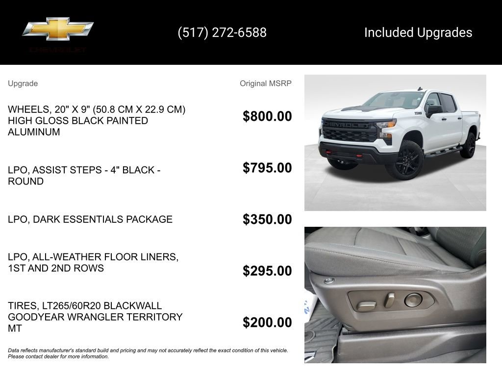 Certified 2024 Chevrolet Silverado 1500 Custom Trail Boss w/ LPO, Dark Essentials Package AWD/4WD image 15