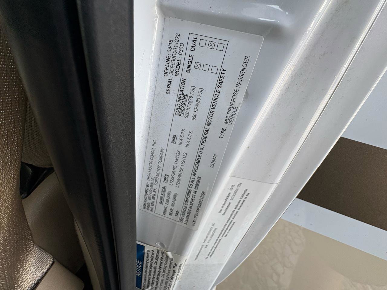 Used 2018 Ford E-450 and Econoline 450 Super Duty w/ Motorhome Prep Package RWD image 89