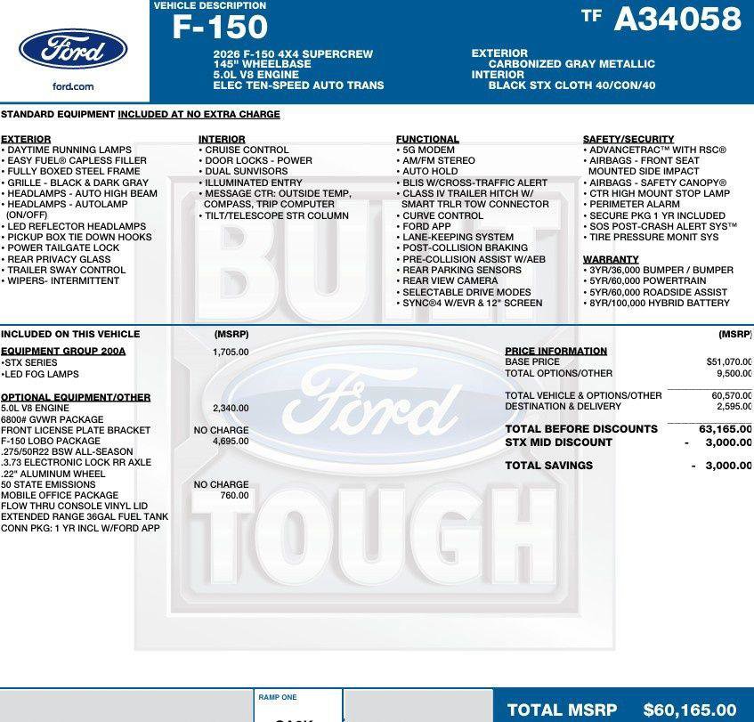 New 2026 Ford F150 STX w/ F-150 LOBO Package image 2