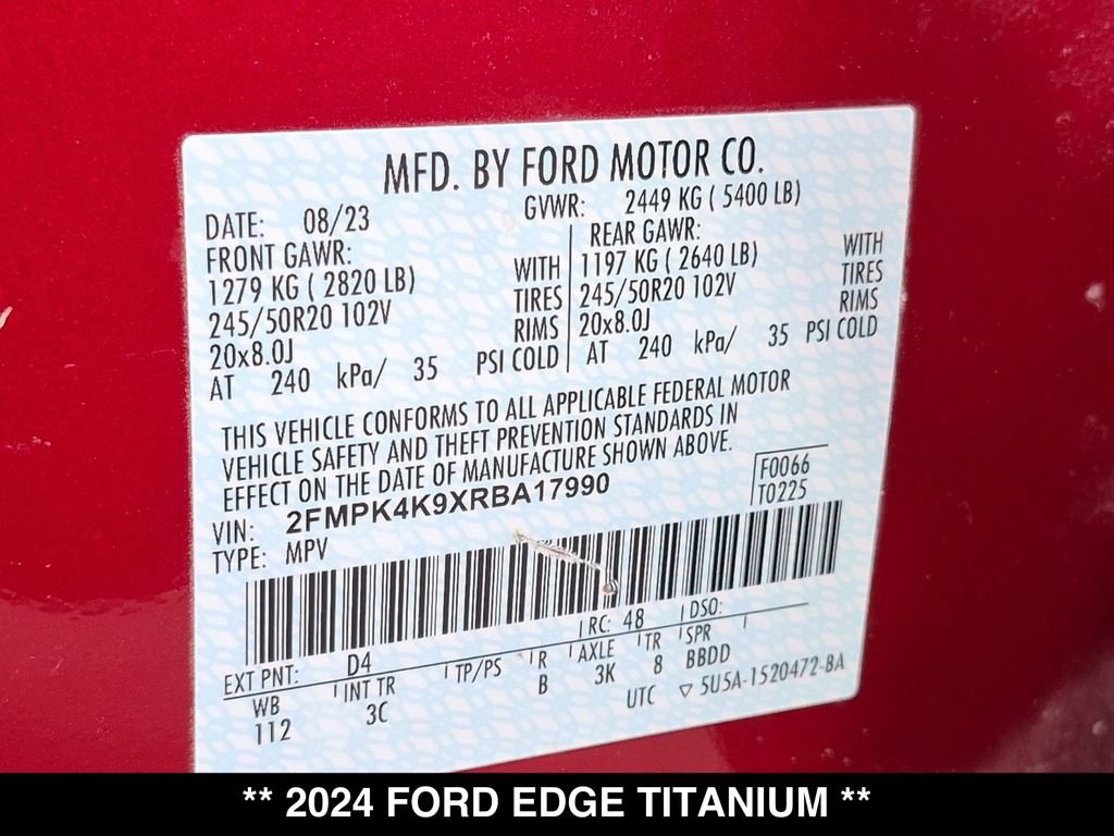 Used 2024 Ford Edge Titanium AWD/4WD image 28