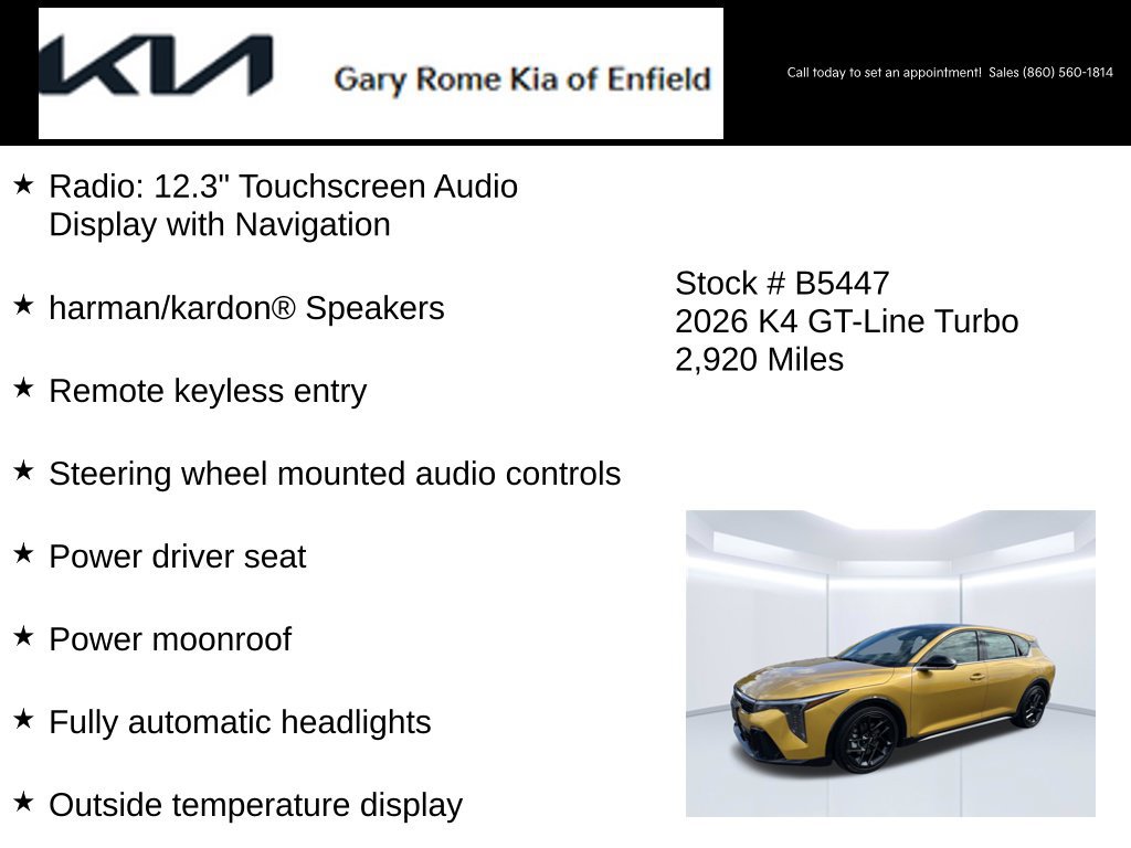 Certified 2026 Kia K4 GT-Line Turbo FWD image 15