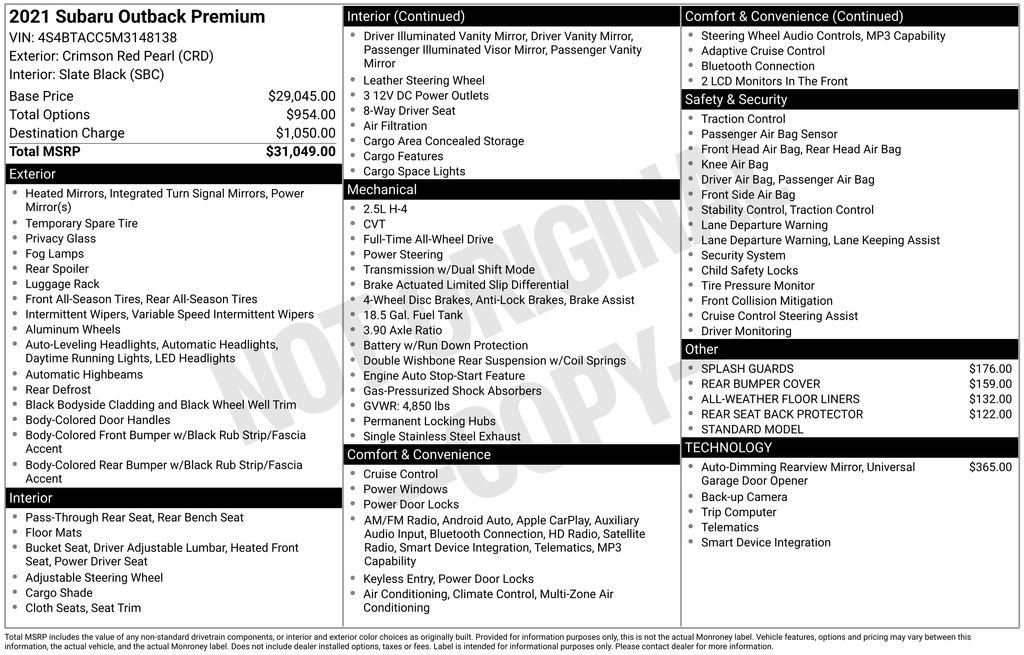 Used 2021 Subaru Outback Premium image 19