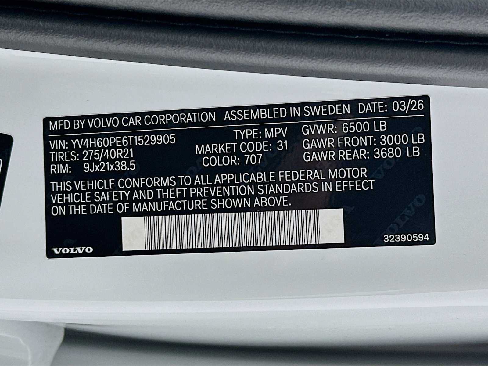 New 2026 Volvo XC90 T8 Plus w/ Protection Package Premier AWD/4WD image 31