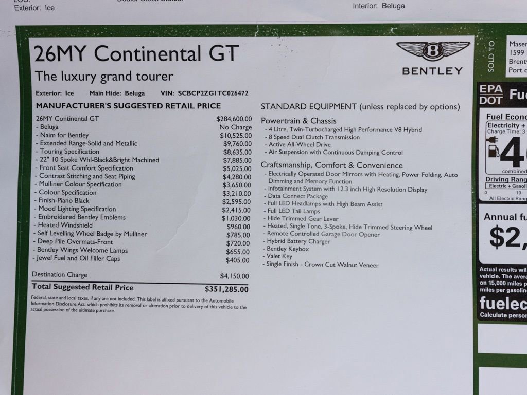 New 2026 Bentley Continental GT AWD/4WD image 67