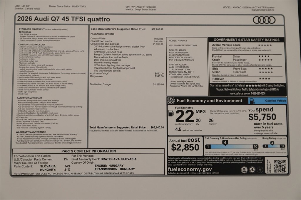 New 2026 Audi Q7 2.0T Premium image 31