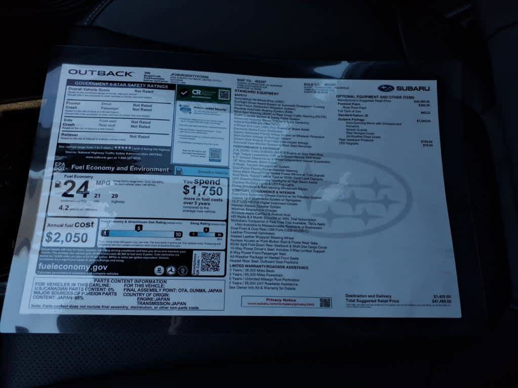 New 2026 Subaru Outback Limited XT w/ Premium/Limited Package 2 AWD/4WD image 40