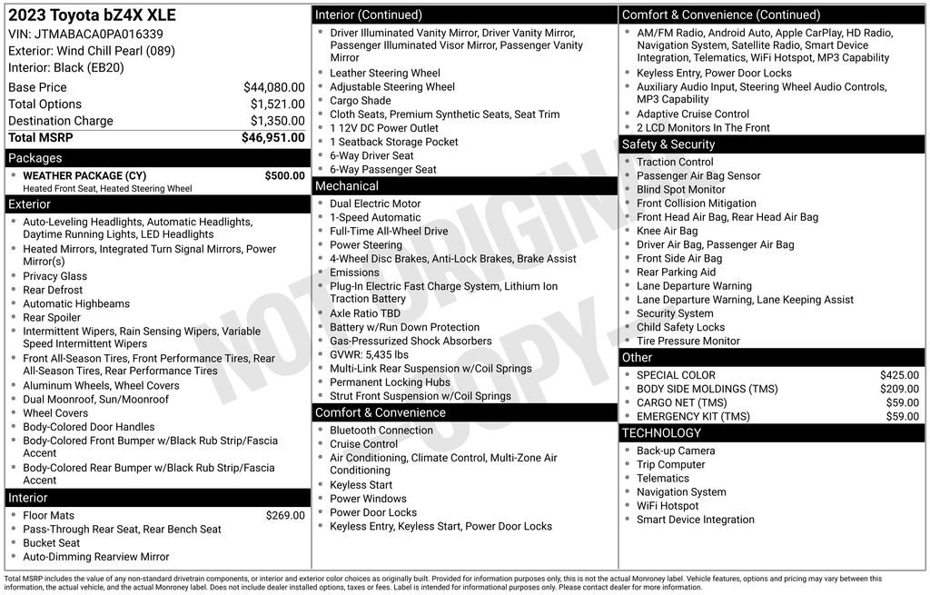 Used 2023 Toyota bZ4X XLE w/ Weather Package image 17