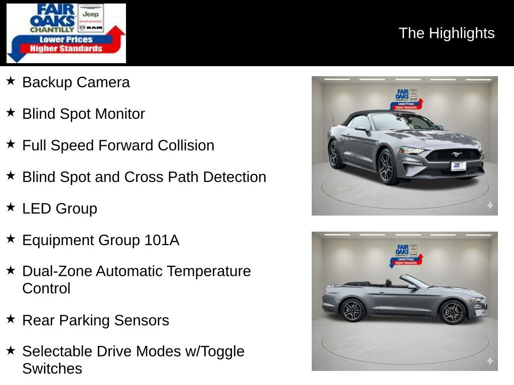 Used 2022 Ford Mustang Convertible w/ Equipment Group 101A RWD image 2