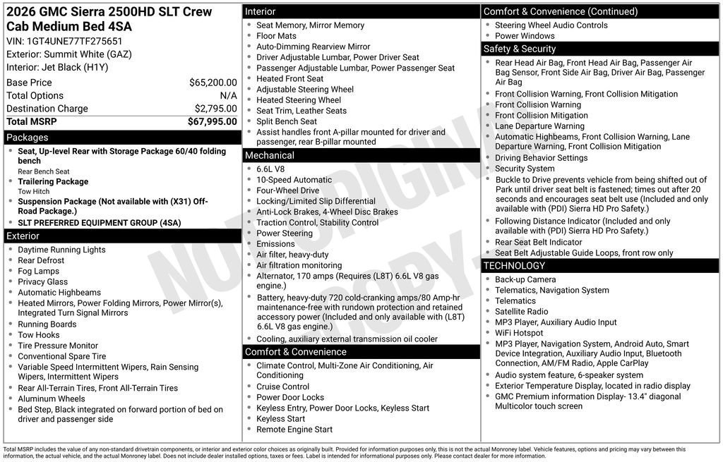 New 2026 GMC Sierra 2500 SLT AWD/4WD image 4