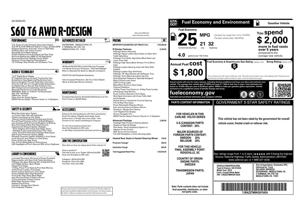 Used 2019 Volvo S60 T6 R-Design image 9