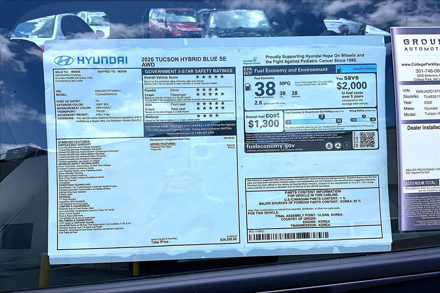 New 2026 Hyundai Tucson Blue SE AWD/4WD image 19