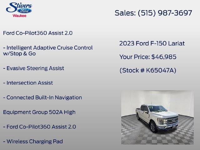 Certified 2023 Ford F150 Lariat w/ Equipment Group 502A High AWD/4WD image 8