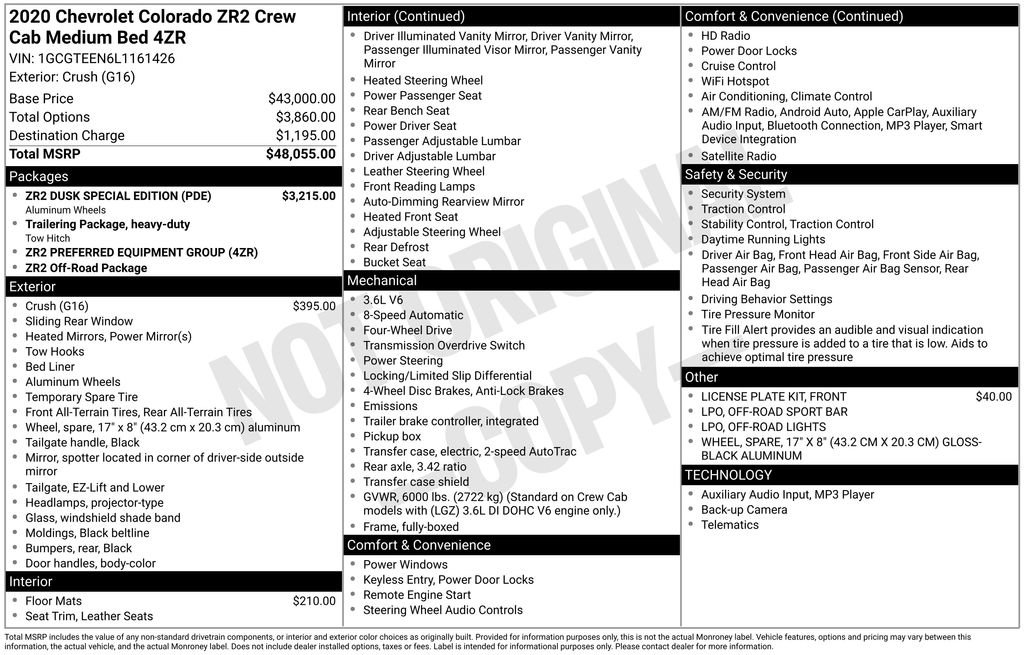 Used 2020 Chevrolet Colorado ZR2 w/ ZR2 Dusk Special Edition AWD/4WD image 27