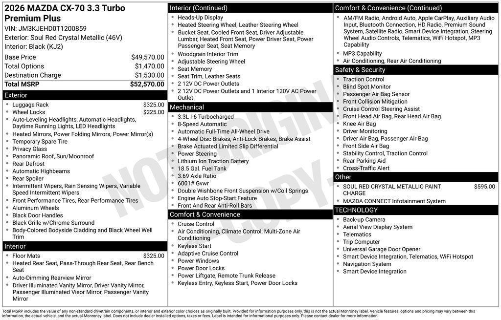 New 2026 MAZDA CX-70 3.3 Turbo w/ Premium Plus Pkg image 9