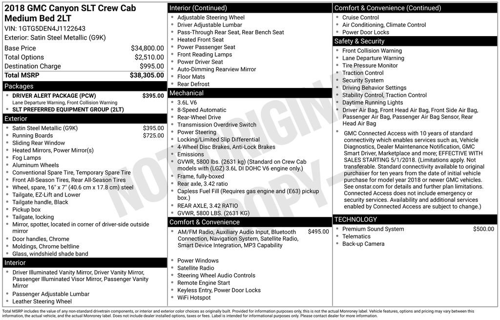 Used 2018 GMC Canyon SLT w/ Driver Alert Package RWD image 13