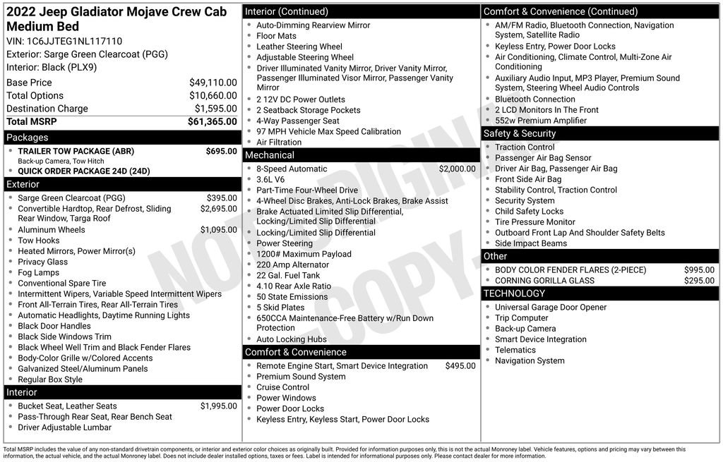 Used 2022 Jeep Gladiator Mojave w/ Trailer Tow Package image 32