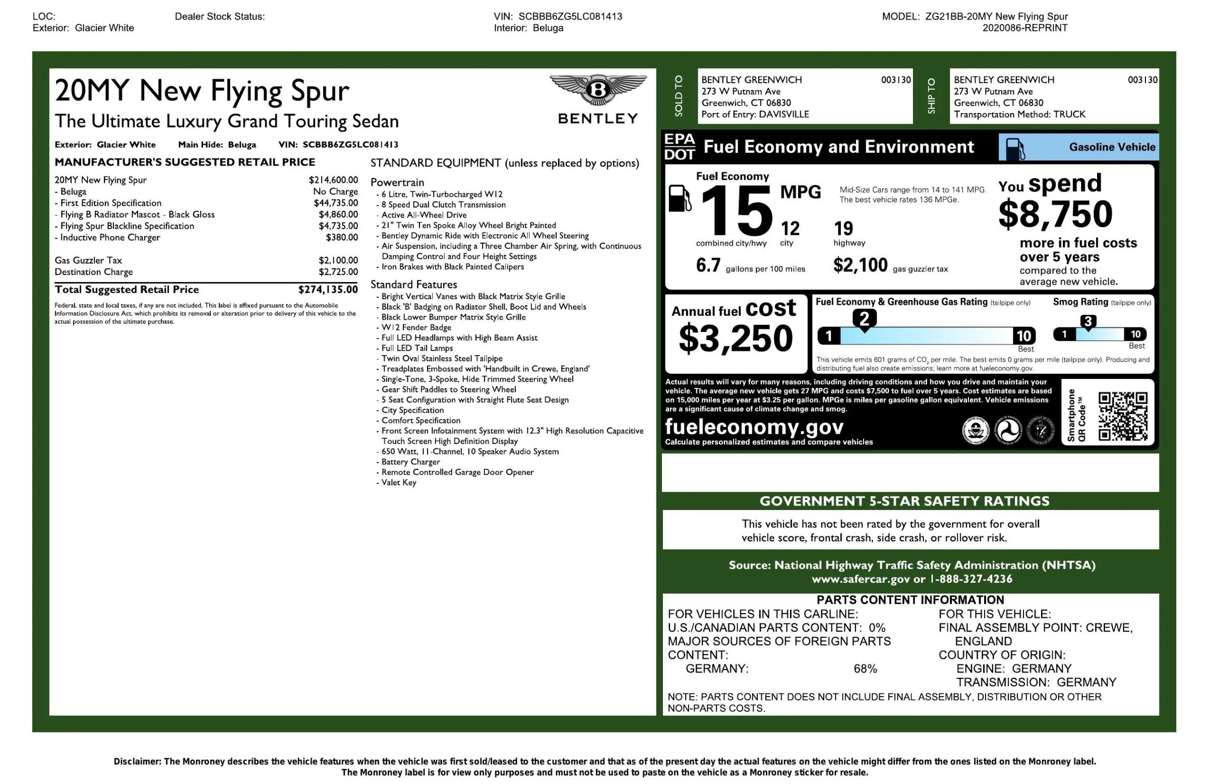 Used 2020 Bentley Flying Spur W12 image 5