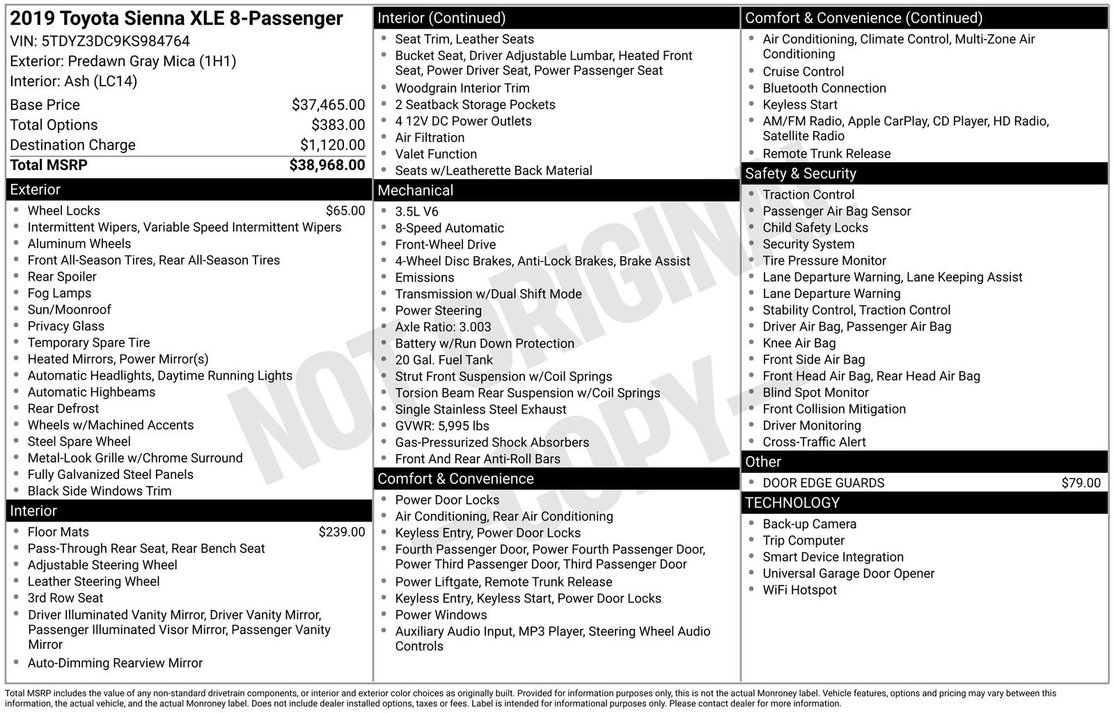 Used 2019 Toyota Sienna XLE FWD image 2