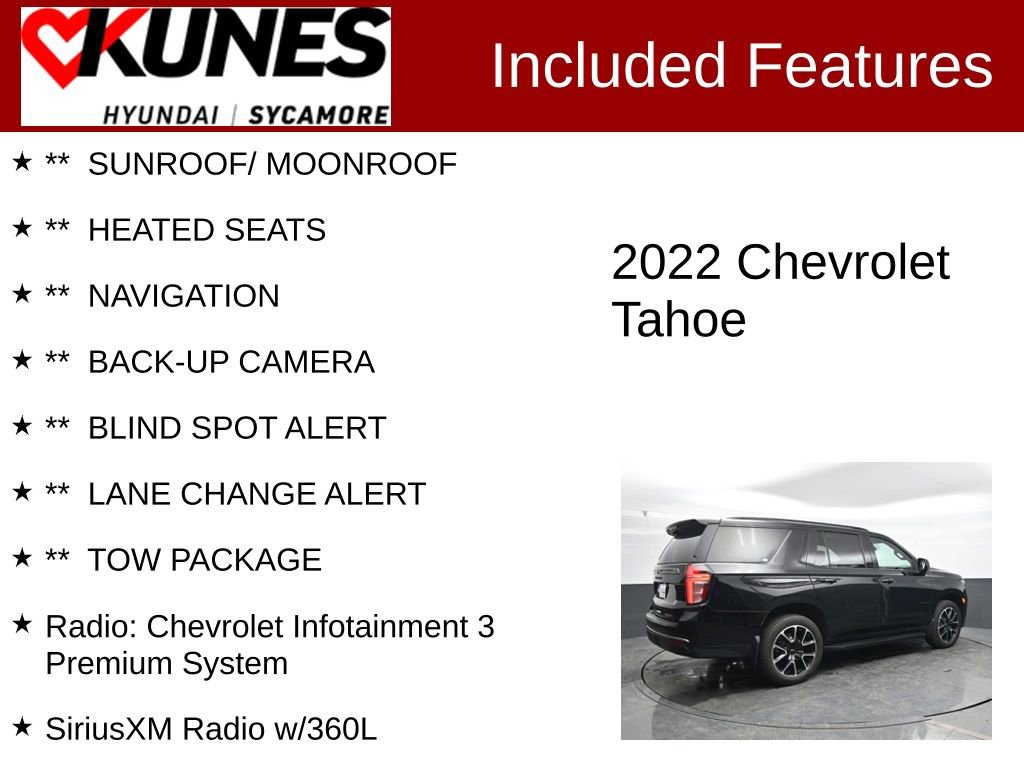 Used 2022 Chevrolet Tahoe RST w/ Luxury Package image 2