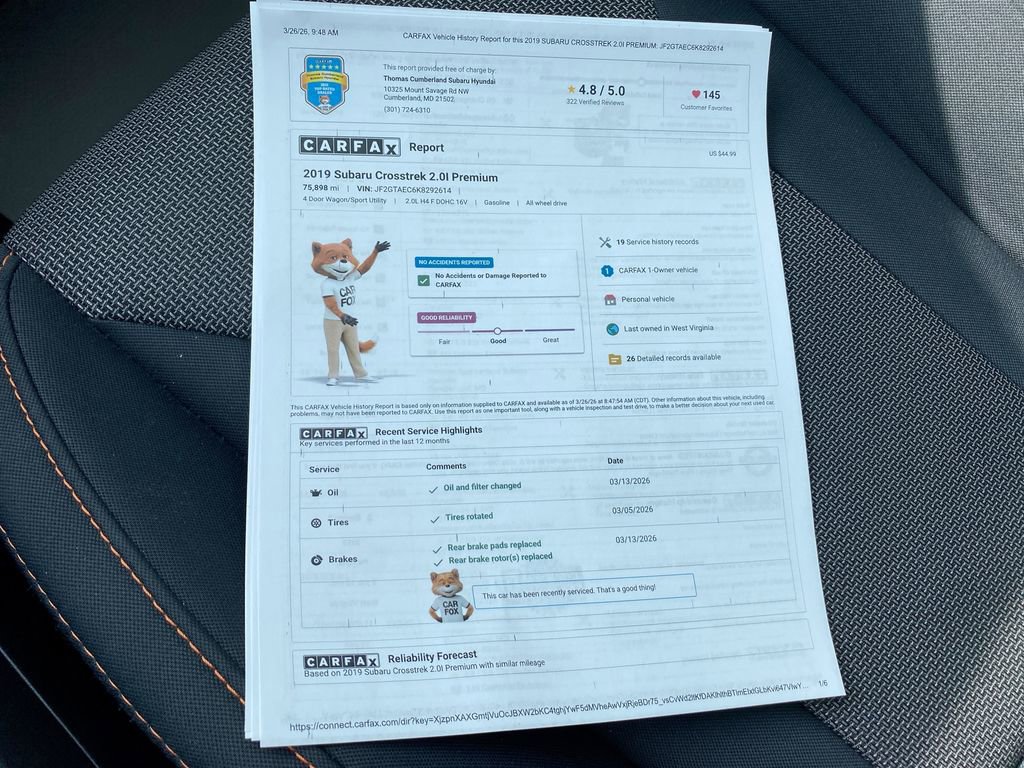 Used 2019 Subaru Crosstrek 2.0i Premium w/ Eyesight System image 38