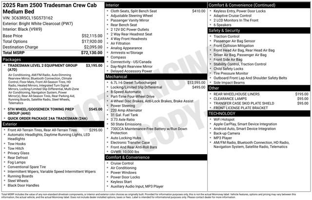 New 2025 RAM 2500 Tradesman AWD/4WD image 17
