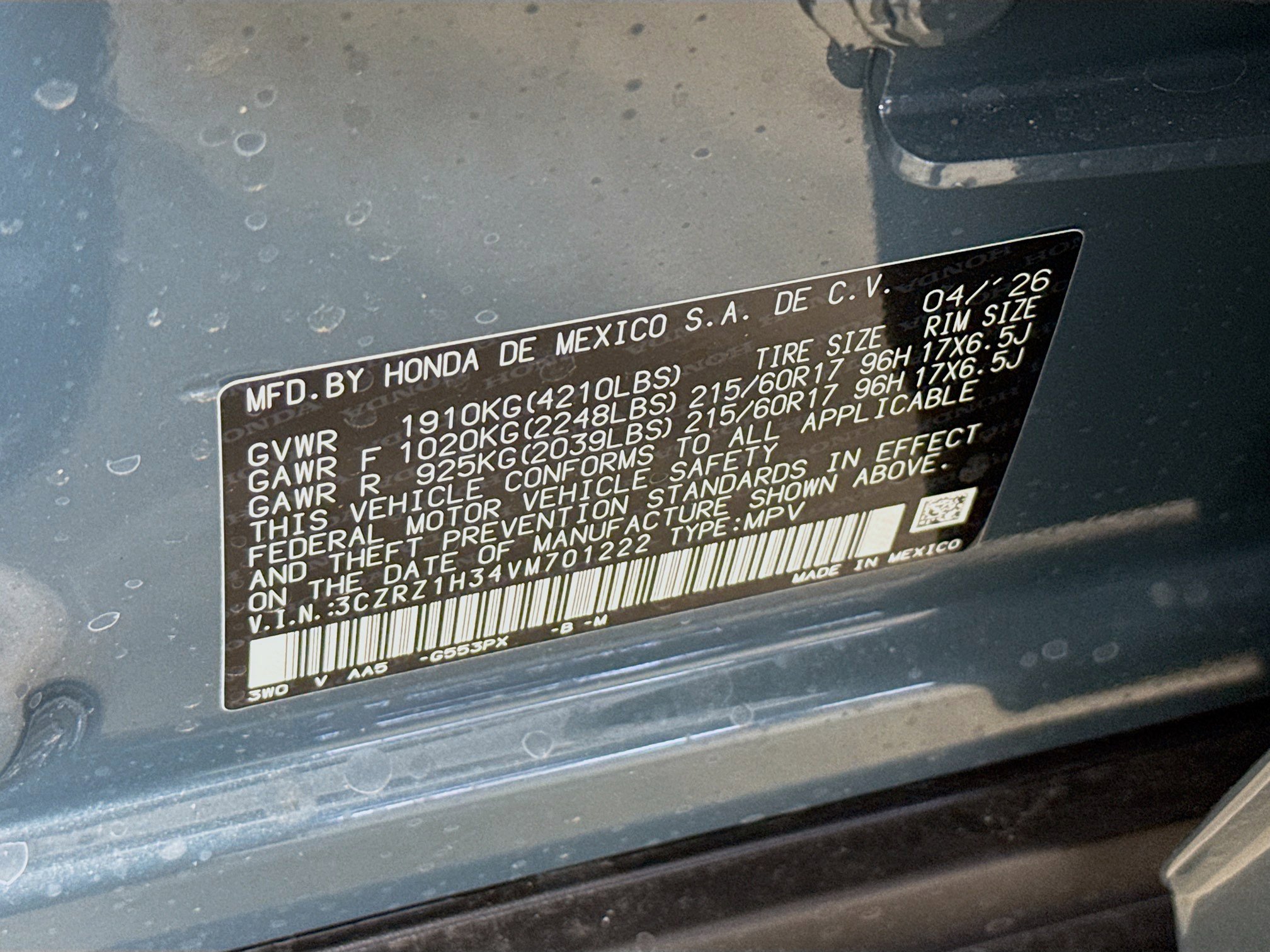 New 2027 Honda HR-V LX image 36