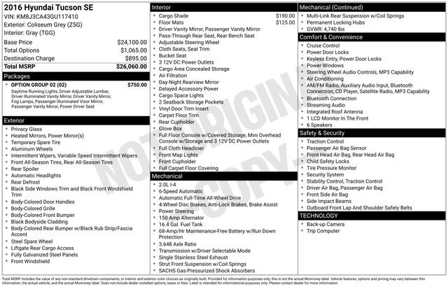Used 2016 Hyundai Tucson SE w/ Option Group 02 image 29