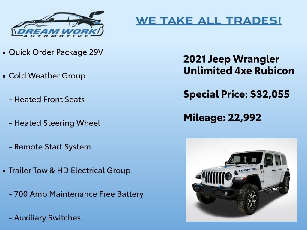 Used 2021 Jeep Wrangler Unlimited Rubicon 4xe w/ Steel Bumper Group image 2