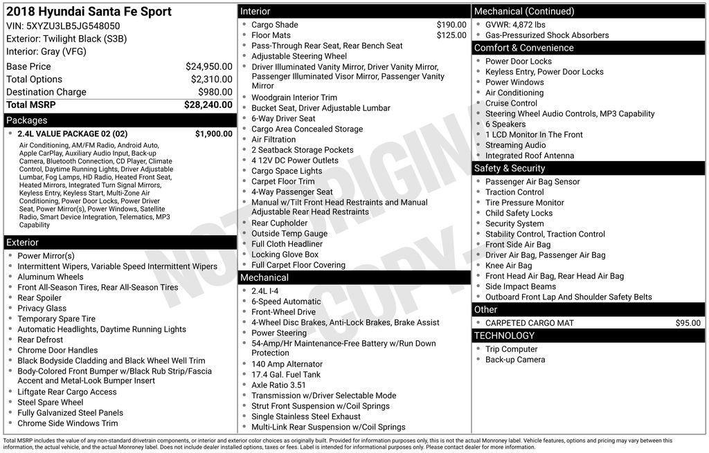 Used 2018 Hyundai Santa Fe Sport w/ 2.4L Value Package 02 image 5