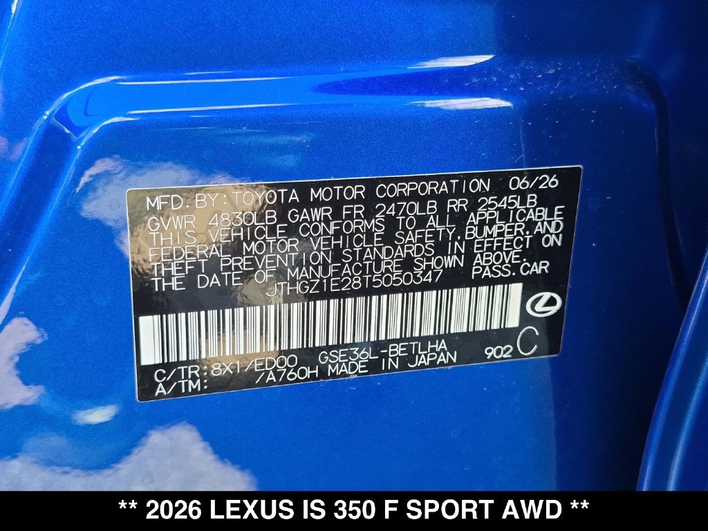 New 2026 Lexus IS 350 F Sport w/ Handling Package AWD/4WD image 18