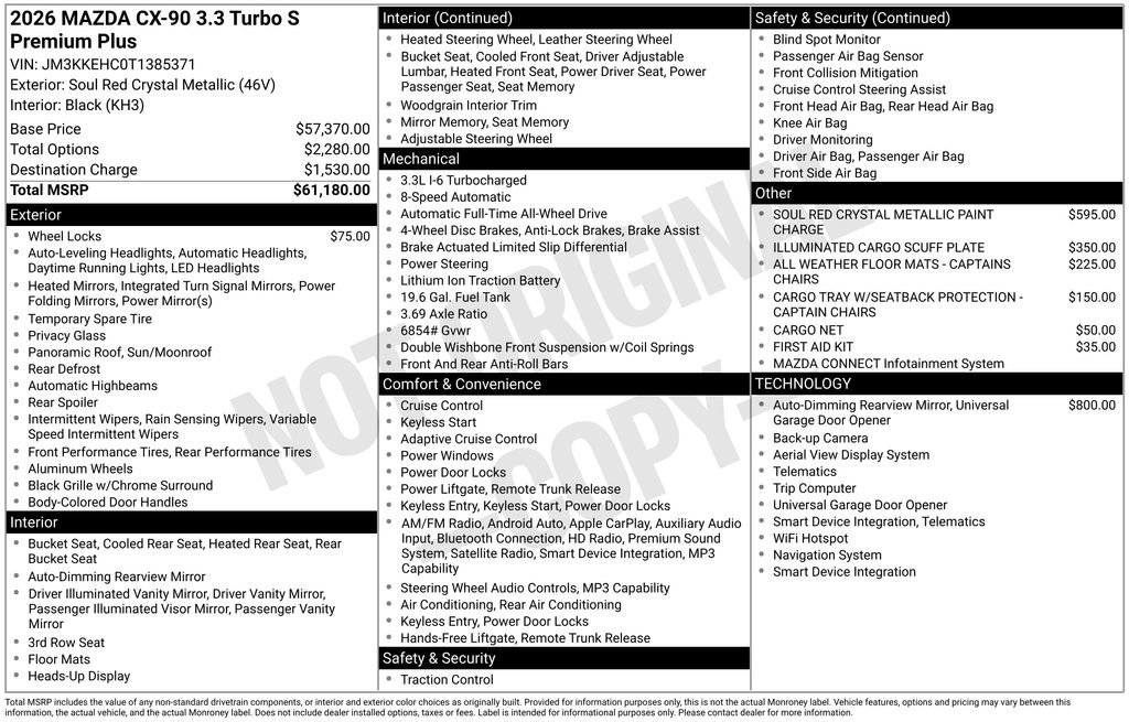 New 2026 MAZDA CX-90 3.3 Turbo S w/ Premium Plus AWD/4WD image 3