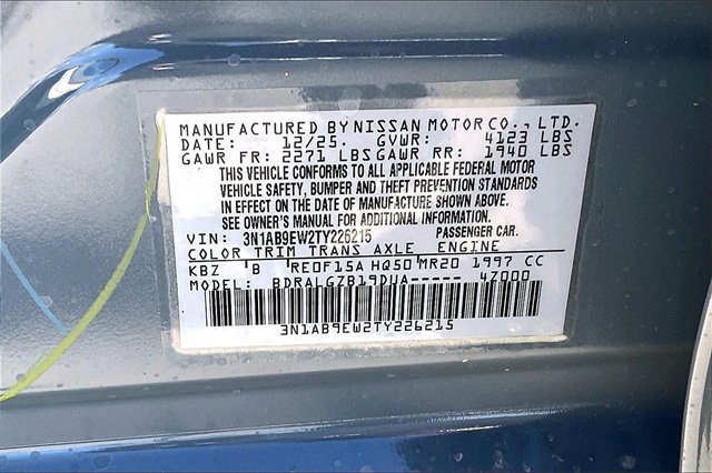 New 2026 Nissan Sentra SL w/ Floor Mat Package image 8