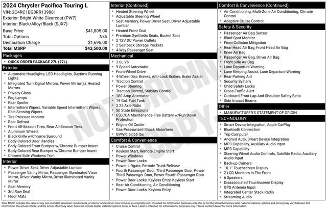 Used 2024 Chrysler Pacifica Touring-L FWD image 2