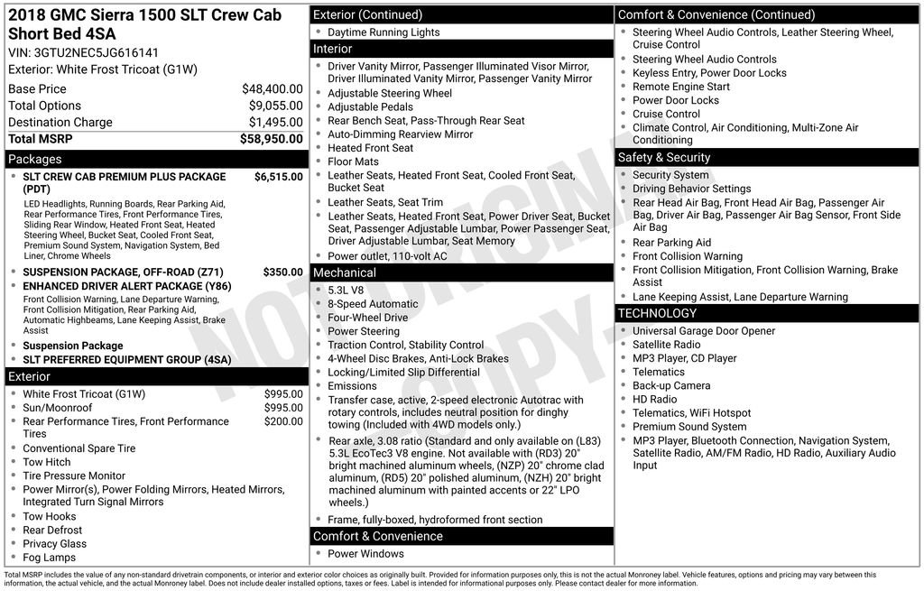 Used 2018 GMC Sierra 1500 SLT AWD/4WD image 60