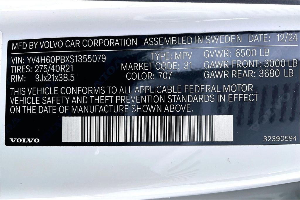 Certified 2025 Volvo XC90 T8 Plus w/ Protection Package Premier image 43