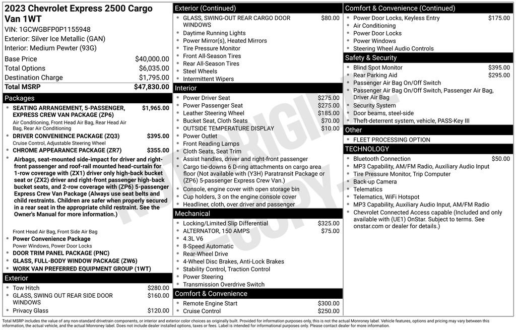 Used 2023 Chevrolet Express 2500 Extended RWD image 3