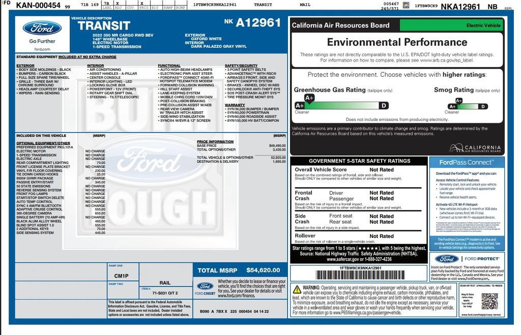 Used 2022 Ford E-Transit Medium Roof RWD image 2