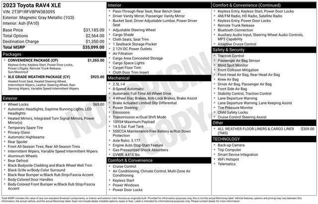Certified 2023 Toyota RAV4 XLE w/ Convenience Package AWD/4WD image 36