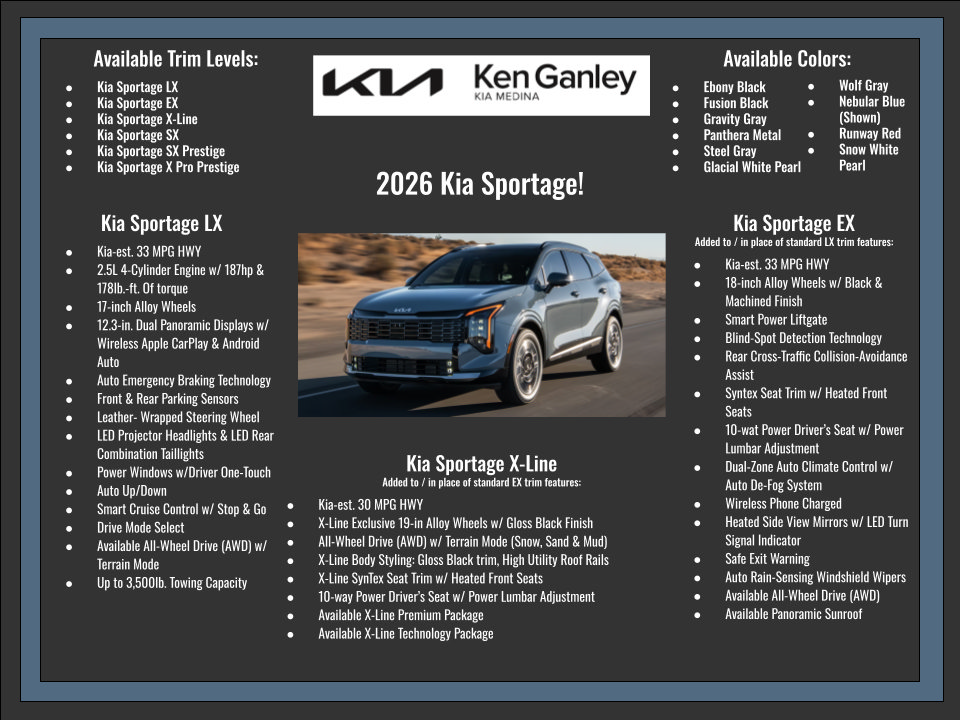 New 2026 Kia Sportage EX w/ EX Panorama Roof Package FWD image 28