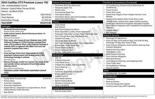 Certified 2024 Cadillac XT5 Premium Luxury FWD image 46