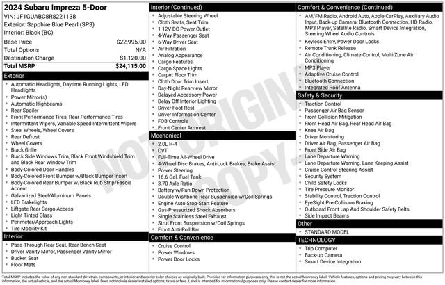 Used 2024 Subaru Impreza 2.0i image 5