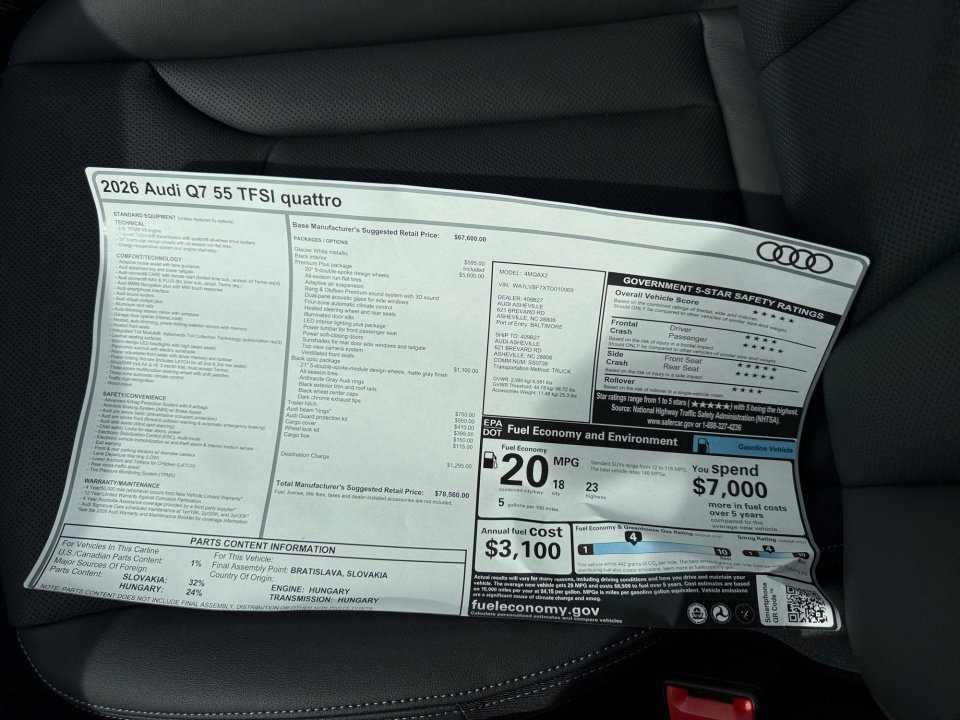 New 2026 Audi Q7 3.0T Premium Plus AWD/4WD image 33